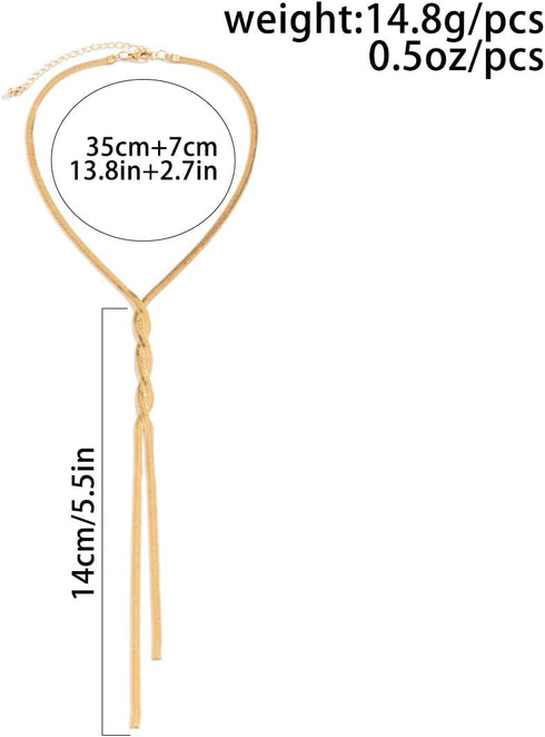 Jovono Long Choker Necklace Gold Herringbone Necklace Chain Minimalist Necklace Accessories for Women...