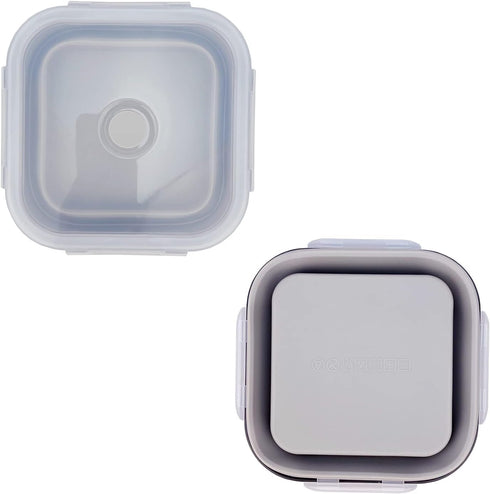 CARTINTS Collapsible Camping Bowl, Silicone Food Container with Lid, Space-Saving Camping Utensils for Kitchen and Outdoor, Microwave Safe 900ml...