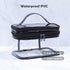 Clear Makeup Case, Transparent Double Layer Toiletry Bag, Waterproof PVC Travel Cosmetic Case for Skincare Products (Black)......