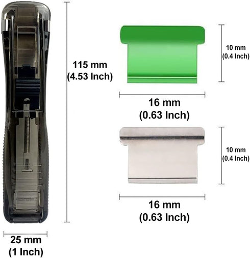 2Pcs Clam Clips for Paper, Paper Clam Clip, Portable Handheld Paper Clam Clip Dispenser with 100 Reusable Stainless Steel Metal Refill Clips, Fast...