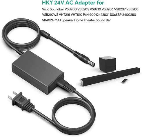 HKY 24V AC Adapter for Vizio Soundbar VSB200 VSB205 VSB210 VSB206 VSB207 VSB200 VSB210WS VHT215 VHT510 P/N:90012422801 S065BP2400250 SB4021-MA1 Sp...
