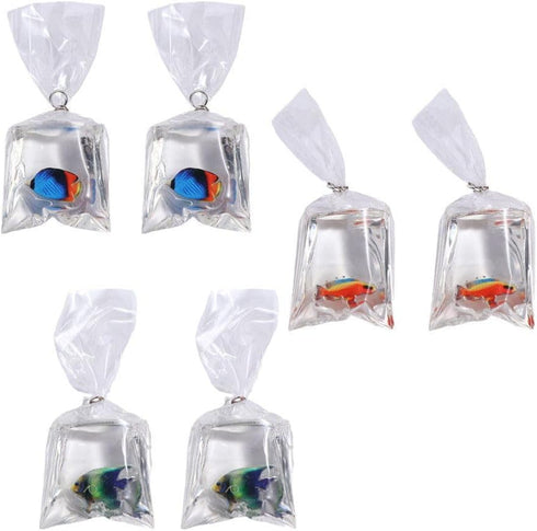6 Pcs Resin Fish Water Bag Charms Pendants Funny Transparent Fish Charms for Earrings Bracelet Jewelry Making DIY Craft Finding Supplies...