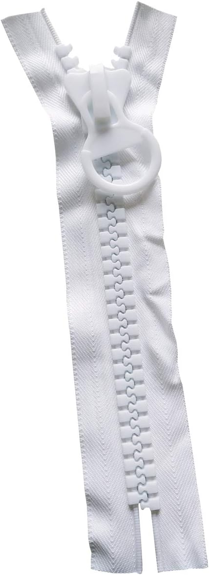 #20 Super Large Plastic Zipper Heavy Duty Zippers 25cm Long with 2pcs for DIY Sewing (#20 White -2pcs)...