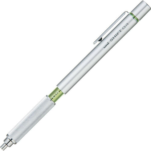 Uni M41010.26 Shift Pipe Lock Drafting 0.4mm Pencil, Silver Body with Green Accent...