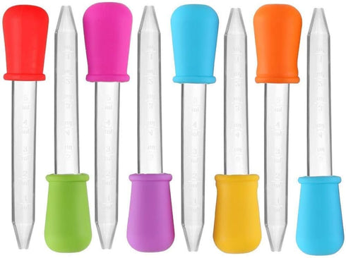 8 Pack Liquid Droppers Silicone 5ml Clear Liquid Medicine Eye Dropper with Bulb Tip for Kids Candy Mold...