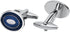 Fomissky Oval Navy Blue Cufflinks for Men Silver Plated, Personalized Men's Cuff Links Groom Wedding Gifts Tuxedo Business Shirt Accessories...
