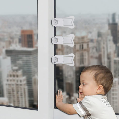 Sliding Door Lock for Child Safety, Window Stoppers for Vertical Windows, Sliding Glass Door Lock for Baby Proof (2 Pack)...