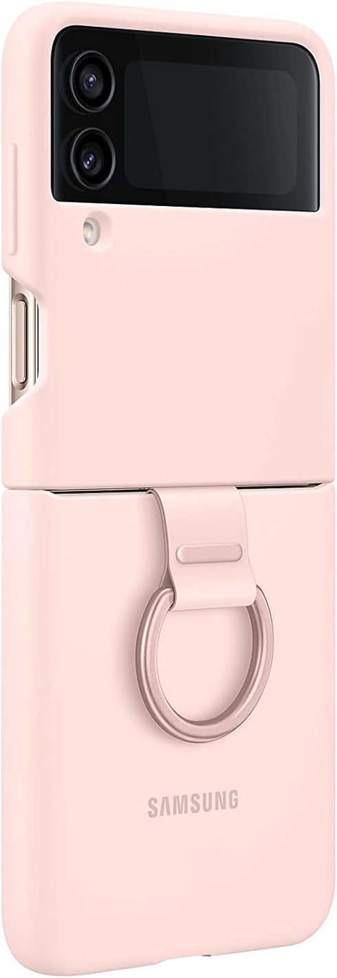 SAMSUNG Galaxy Z Flip 4 Silicone Cover with Ring, Protective Phone Case with Finger Loop, Matte Finish, Bold Style, Handheld Design, US Version, P...