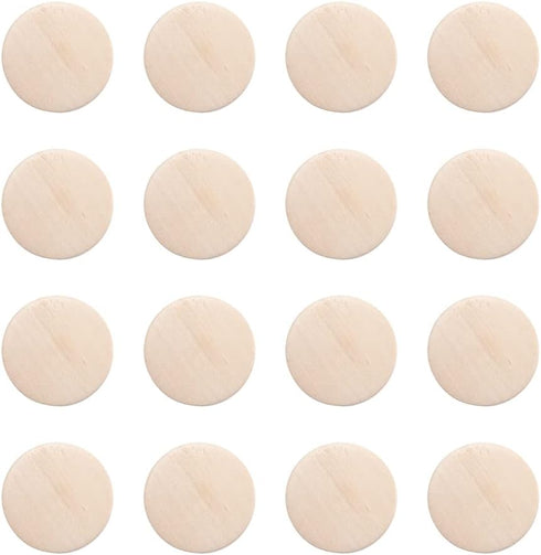 KISSITTY 50pcs Natural Unfinished Flat Round Wood Coin Beads DIY Family Birthday Board Tags Making Wooden Circle Discs About 1" Diameter (25mm)...