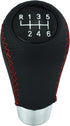 6 Speed Shift Knob Car Shifter Handle PU Leather Gear Stick Head for Most Manual Automatic Vehicles (Red Stitches)...