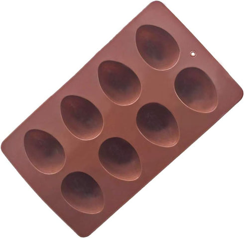 8 Cavity Silicone Egg Molds Set of 2, Food Grade Silicone Mold for Cake Decorating, Chocolate Mold, Candy Mold, Ice Cube Trays, Muffin Truffle Mol...