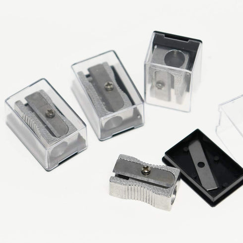 WEKOL Metal Dual Pencil Sharpener Aluminum alloy Manual Sharpeners with Acrylic Cover,4Pcs Sharpener Blades Included,Silver...