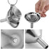 Kitchen Funnels Set for Bottles, 3pc Small/Medium/Large Food Grade Stainless Steel Metal Funnels with 2 Cleaning Brushes for Liquids, Essential Oi...