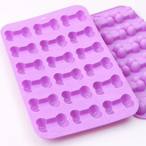 Bone Shaped Silicone Molds, 18 cavity, Food Grade, for Chocolate, Candy, Cake, Pudding, Jelly, Dog Treats. 4 Pcs...