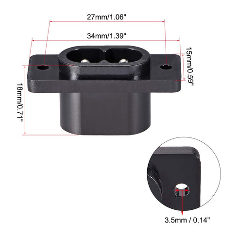 uxcell C8 Panel Mount Plug Adapter AC250V 2.5A 2 Pins IEC Inlet Module Plug Power Connector Straight, 2 Pack...