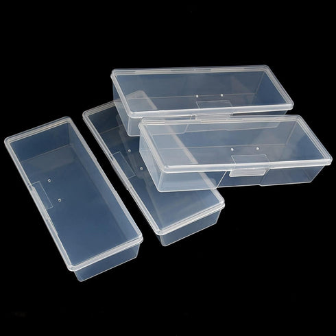 MARYTON Clear Box Storage Case for Organizing Professional Pedicure Manicure Kit and Nail Supplies, Plastic Box Nail Art Kits Tools Organizer, 4-C...