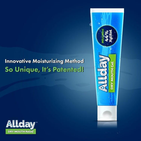 Allday Dry Mouth Gel - Maximum Strength Xylitol, Fast Acting, Non-Acidic (2 Tubes Inside One Box)...