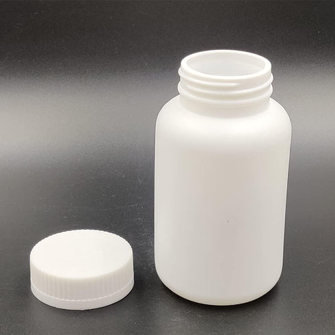 Othmro PE Plastic Lab Chemical Reagent Bottles 5pcs, 51ml/1.72oz Wide Mouth 28mmID Round Sample Liquid Storage Container Sealing Bottles White wit...