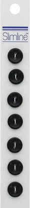 Slimline Buttons 7/16" Black 7pc Hook #82...
