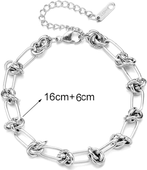 Jude Jewelers Stainless Steel Knotted Woven Braided Chain Holiday School Party Strand Bracelet...