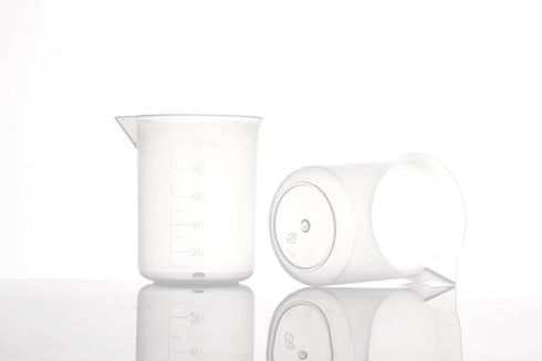 12 Transparent 3.4 Oz Laboratory Measuring Cups, 100ml Plastic Beakers For Scientific Experiments And Liquid Measurement...
