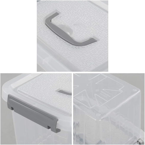 Jekiyo Clear Plastic Storage Bin, 12 Quart Latching Box with Lid, 1 Pack...