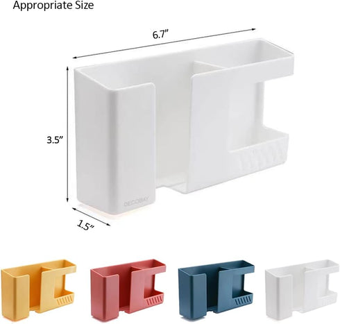 D3 Wall Mount Phone Holder, Punch-Free Wall-Mounted Mobile Phones Charging to Stand, Sticky Remote Control Storage Box Bedside Lazy Mobile Phone R...