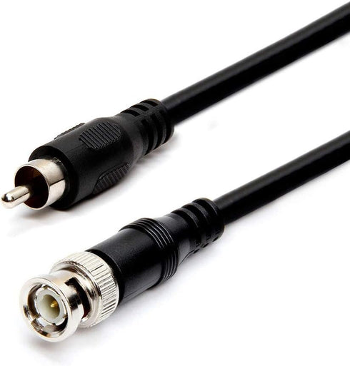 Cmple RG59U 12 Feet BNC Male to RCA Male, 75 Ohm, Coaxial BNC to RCA Video Cable, Black, (449-N)...