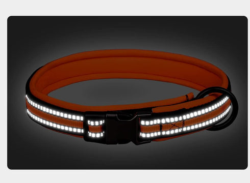 Reflective Nylon Dog Collar with Safety Buckle, Adjustable Pet Collars Comfortable Soft Neoprene Padding Dog Collar for Small Medium Large Dogs (S...
