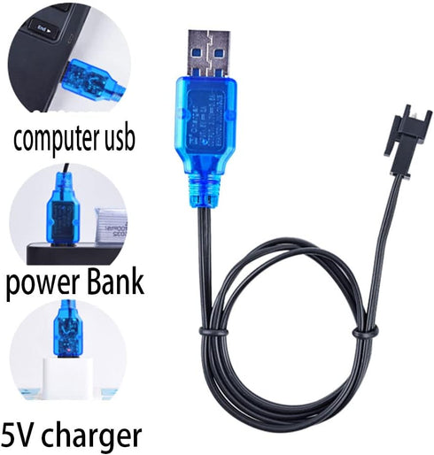 3.7V 800mA Fast USB Charger Cable with SM-2P Connector Plug fit for 3.7V 500mAh 800mAh 1500mAh Lithium Lipo Battery 3.7V Fast USB......