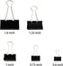 DSTELIN Binder Clips Paper Clamps Assorted Sizes 150 Count (Black), Large, Medium, Small, X Small and Micro, 5 Sizes in One Pack, Meet Your Differ...