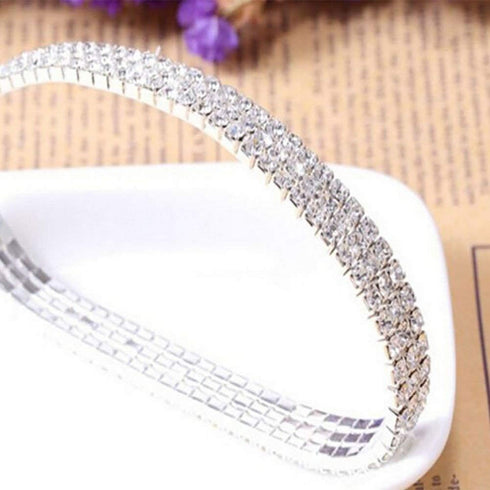LucBuy 2PCS Twinkle Diamond Anklet, Elastic Rhinestone Tennis Ankle Bracelets for Women,Crystal Silver-Tone Sparkling Charm Foot Jewelry,Bling Shi...