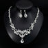 Bride Crystals Rhinestones Necklace Earrings Set Bridal Wedding Jewelry Sets Rhinestone Choker Necklace Prom Party Costume Jewelry Set for Women N...
