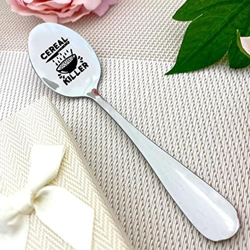 BIG EVENTS Cereal Killer Engraved Spoon Gift - Love gifts - Gift for her - Gift for him - christmas gift - funny gifts - cereal lover gift - food ...