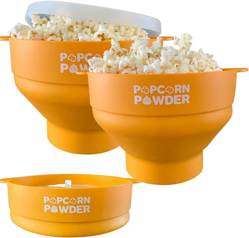 Popcorn Powder's Collapsible Microwave Popcorn Popper (Yellow)...
