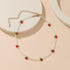 Beaded Cherry Choker Necklace for Women Boho Transparent Beads Cute Shiny Choker...
