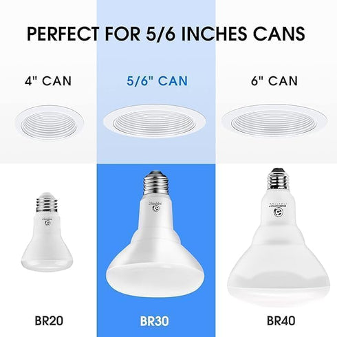 Energetic 2 Pack 75W BR30 LED Recessed Light Bulb, Dimmable, 900 Lumens, Daylight 5000K, E26 Base, Indoor LED Flood Light Bulb for 5/6 Inches Cans...