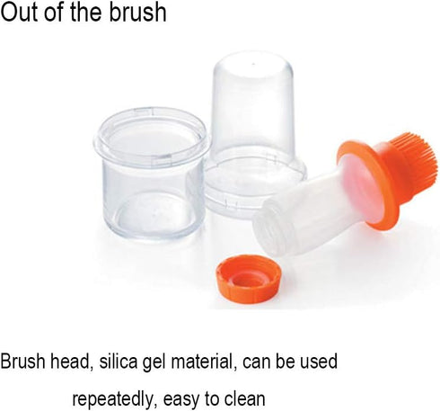 AKOAK 1 Pack Silicone Pressing Oil Bottle Brush with Lid Baking Sauce Bottle Salad Dressing Bottle Barbecue Sauce Brush Oil Pot Home Kitchen Oil B...