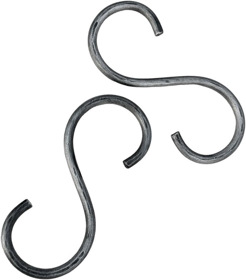 S Hook Hand Forged Metal S Hook Set of 2 Pcs Wrought Iron Handmade S Hook Heavy Duty 4.75 Inches S Hook for Hanging Plants, Pots, Coffee Mugs, Cur...