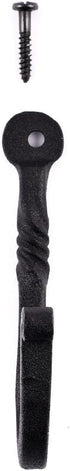 Renovators Supply Bathroom Hooks 3.5 in. Black Wrought Iron Wall Mount Hooks for Hanging Robe, Towel, Hat, Or Jewellery with Mounting Hardware Pac...