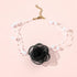 Camellia Rose Flower Choker Necklace Vintage Artificial Pearl Necklace for Women, Elegance Neck Accessories Wedding Party Necklaces Summer Necklac...