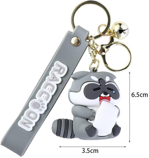 Keychain 2PCS Cute Cartoon Raccoon Key Chains Exquisite Cartoon Pendant Keyring Girl Backpack Decoration Women Key Chain DIY Hanging Accessory...
