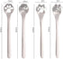 Bright Silver Stainless Steel Coffee Spoons, Cat Paw Teaspoons Hollow Stirring Spoons, Mixing Spoons Dessert Spoons Kitchen Accessories (Hollow Ca...