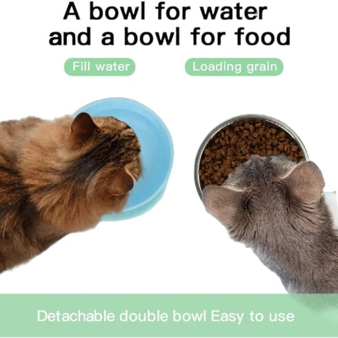 32oz Dog Bowls Double Layer Insulated Water and Food Bowl for Dogs & Cats Portable Stainless Steel Travel Bowl with Non-Slip Rubber Base - Green...
