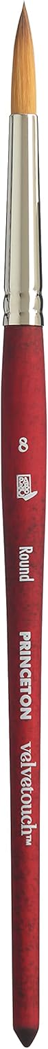 Princeton Velvetouch Paintbrush, Size 8, Scarlet...