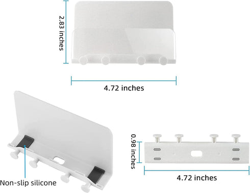 Clear Wall Mount Adhesive Phone Holder,Multi-Function Cell Phone Charging Brackets Holders,Hook for Living Room, Kitchen, Bathroom, Office,Compati...