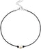 MJartoria Black PU Leather Cord Faux Pearl Choker Necklace...