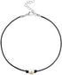 MJartoria Black PU Leather Cord Faux Pearl Choker Necklace...