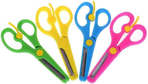 Honbay 4pcs Artwork Safety Anti-pinch Kids Scissors Cutting Tools Paper Craft Supplies...