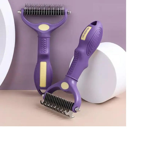 Pet Grooming Brush - Double-Sided Rake, dog and gat Undercoat Brush, Deshedding Brush for Dogs and Cats, Dog Deshedding Brush - 9+17 Teeth, TPR an...